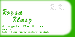 rozsa klasz business card